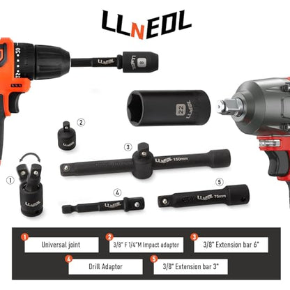 LLNEDL 3/8" Drive Impact Socket Set 95Pcs, Spark Plug Socket (5/8", 13/16"), 6 Point Metric & SAE from 5/16"- 3/4", 8-22mm, CR-V Deep & Shallow Kit with Quick Release Ratchet (72-Tooth) for Home & DIY - color: Red Case