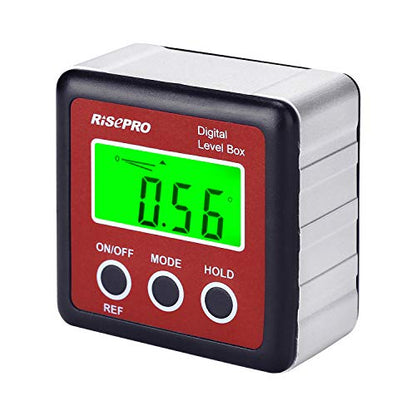 Digital Level Box Angle Gauge Protractor Inclinometer Bevel Box with Magnet Base & Large LCD Backlight, Calculating for Carpentry, Building, Masonry, Automobile - color: Red