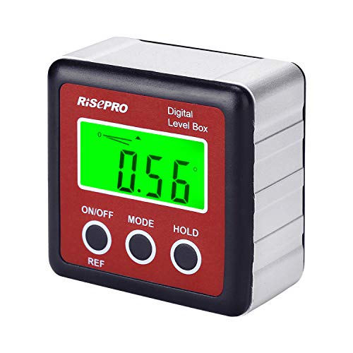 Digital Level Box Angle Gauge Protractor Inclinometer Bevel Box with Magnet Base & Large LCD Backlight, Calculating for Carpentry, Building, Masonry, Automobile - color: Red