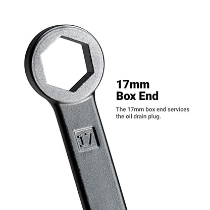 Capri Tools Oil Drain Plug Wrench, Compatible with BMW and Mercedes-Benz, 17 mm and 14 mm Sockets