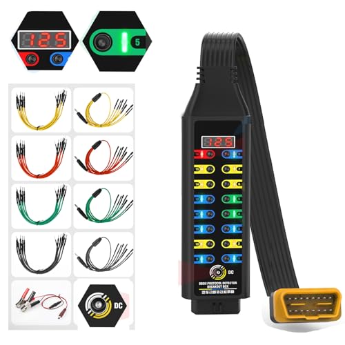 OBD2 Breakout Box, with Voltage Display, LED Indicator & Jumper Automotive OBDII Protocol Detector for Communication/Power/Ground Detection, Works with Scanner/Multimeter/Oscilloscope, 16-Pin CAN - style: New OBD2 Breakout Box