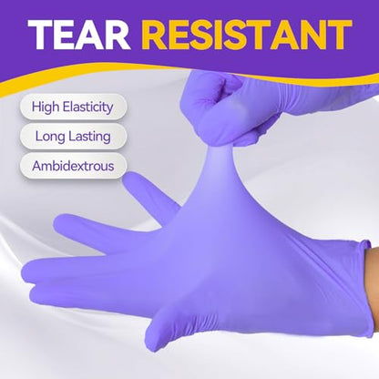 Basic Nitrile Exam Gloves, Medical Violet Blue Gloves Disposable Latex Free Medium Powder-Free For Exam, Food Prep Cleaning, 100 Pcs, M, NGPF1035 - size: Medium, style: Pack of 100