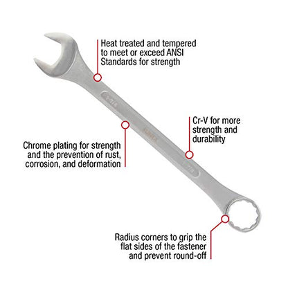 Sunex Tools 97010A SAE Raised Panel Jumbo Combination Wrench Set, 1-5/16-Inch - 2-Inch, Fully Polished, 10-Piece (Includes Roll-Case) - size: SAE, style: Jumbo Combination Wrench Set 10-Piece