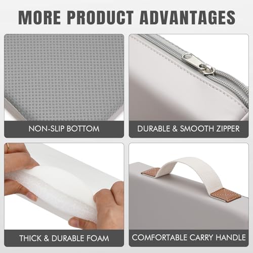 HappyPicnic Waterproof Garden Kneeling Pad - 2" Thick Soft Foam Kneeling Mat for Gardeners with Handle & Removable Cover, Knee Support for Bathing, Grey - color: Grey