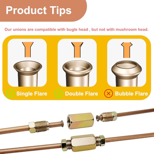 Genuine 3/16"ODx25FT Copper Nickel Brake Line Replacement Kit with 16 Nuts & 4 Unions/Connector – Non-Magnetic Copper Tubing with Fittings for Brake Systems, Easy to bend, Corrosion-Resistant