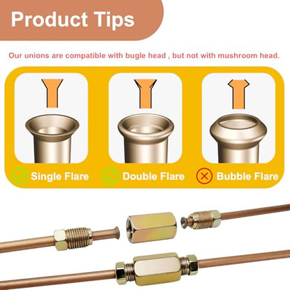 Genuine 3/16"ODx25FT Copper Nickel Brake Line Replacement Kit with 16 Nuts & 4 Unions/Connector – Non-Magnetic Copper Tubing with Fittings for Brake Systems, Easy to bend, Corrosion-Resistant