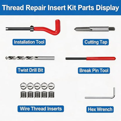 M14 X 1.5 Thread Repair Kit, Metric Helicoil Kit with HSS Drill Bit, 10PC Wire Thread Inserts - size: M14 x 1.5mm