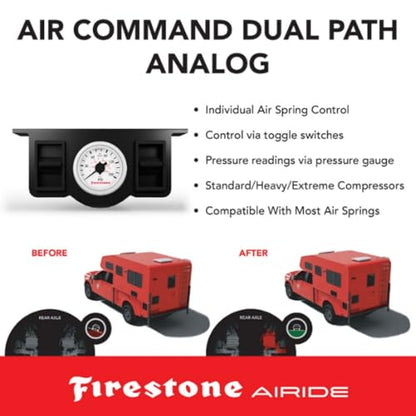 TrendsAuto Firestone Airide Ride-Rite Rear Air Springs Kit with Standard Compressor Dual Path Analog Gauge fits 2008-2026 E450 Cab-Chassis & Class C Motorhome | TrendsAuto Decal | 2622 2910 - size: Dual Path Analog