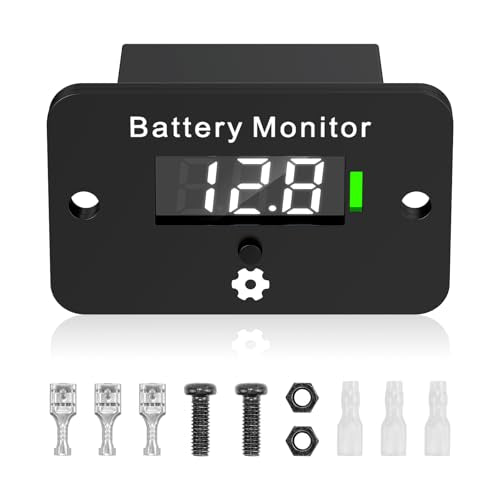 BM280 Digital Battery Gauge, 12V-72V Battery Voltage Meter for Golf Cart, Waterproof LED Batteries Monitor for Lithium & Lead Acid Batteries, Compatible with EZGO Club Car and Most Vehicles