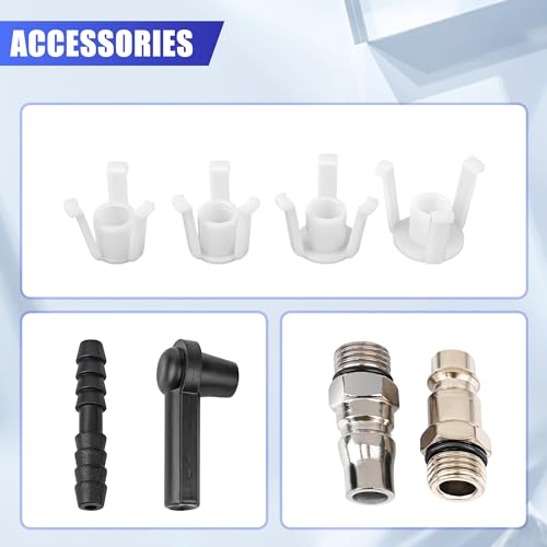 1L Capacity Pneumatic Brake Fluid Bleeder Extractor Tool Vacuum Brake Bleeder Kit Change Set with Adapters, Plugs and Hose | Apply to Car, Truck, Motorcycle, 90-120PSI