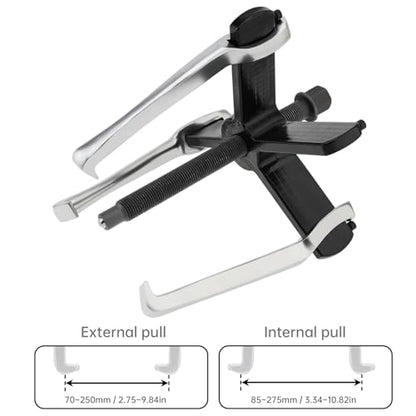 ChgImposs 2 Jaw 3 Jaw Gear Puller, Adjustable Bearing Puller, Reversible Removal Tool for Internal External Pulling, Puller Tool for Removal of Pulleys Flywheels Bearings Gears (10 Inch) - size: 10 Inch