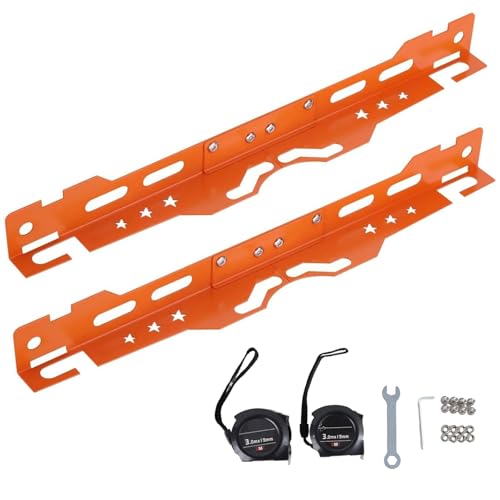 Wheel Alignment Tool with 2 Tape Measures Wrench | Rust-proof stainless. Measures camber/toe. Fits cars, SUVs, trucks w/ 14/16mm nuts. Orange. - color: Orange