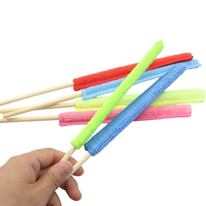 24 Pcs Microfiber Detail Duster Sticks | Mini Duster Crevice Cleaning Tool Kit, For Car Air Vents, Home Blinds, Fans, Windows, Small Spaces, Gap Dust Cleaner