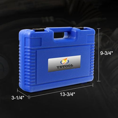 YSTOOL Cylinder Leak Down Tester Automotive Kit Gasoline Engine Compression Dual Gauge Leakdown Detector Tool Set for Pressure Check & Leakage Rate Test with Extension Rod Blue - color: Blue
