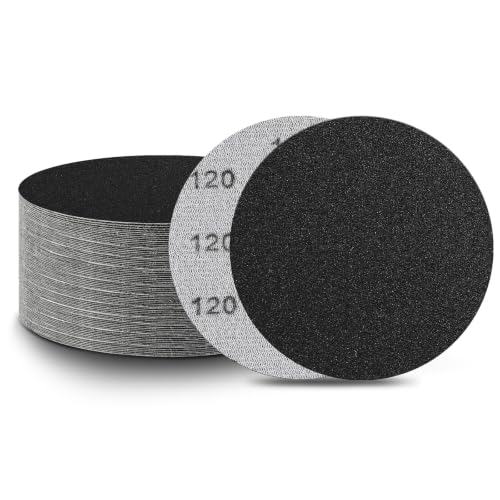 100 PCS 120 Grit 3 Inch Hook and Loop Sanding Discs | Coarse Grinding, Wet Dry, Silicon Carbide, Round Sandpaper, for Wood Metal or Auto, for Drill Polishing Kit - style: 120 Grit