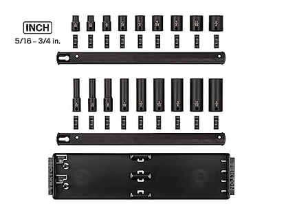 TEKTON 3/8 Inch Impact Socket Set, 18-Piece | SID91208 - size: 18-Piece (5/16-3/4-Inch), style: Shallow and Deep