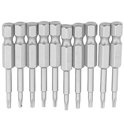 Utoolmart Torx Screwdriver Bits, T9 Magnetic Torx Head Screw Driver Bit, with 1/4 Inch Hex Shank, 50mm Length S2 Steel Screw Driver Kit Tools, for Repair Work, 10 Pcs - size: T9