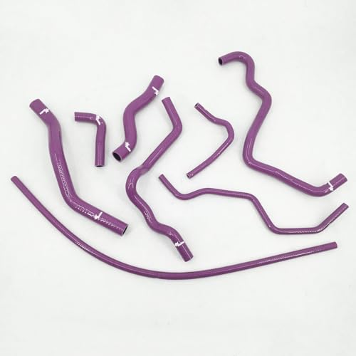 Fit 2001-2005 Honda Civic D17 1.7L Silicone Radiator Coolant Heater Hoses Kit 3-Plyer Purple - color: Purple
