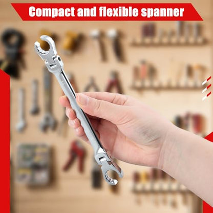 Flex Head Flare Nut Wrench 13 * 14mm Flare Nut Wrench Set Metric Flare Tool Double Flexible Flare Nut Line Wrench Flare Tool Flex Tools 40Cr for Automotive Repairs Plumbing Repairs - style: 13*14mm