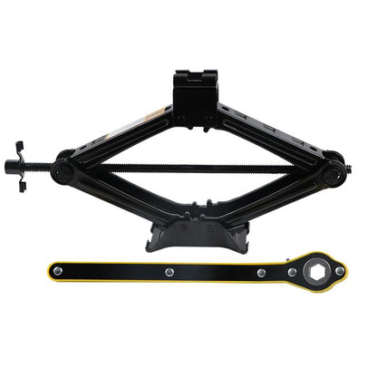2 Ton Scissor Car Jack Kit for Emergency Flat Tire Change - Portable with Wrench & Gloves