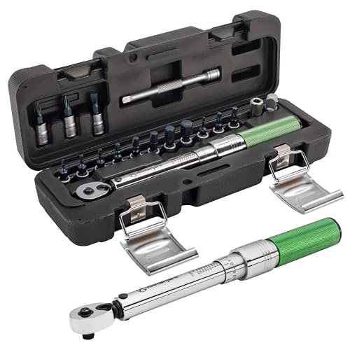 Kilimanjaro 1/4-Inch Drive Click Torque Wrench Set – 2 to 20 Nm Adjustable Range, 14 Bits Included – Precision Bike Maintenance Tool Kit with Storage Case – 910524ECE - style: 2-20Nm