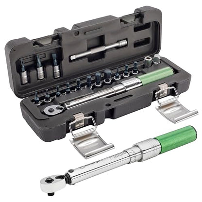 Kilimanjaro 1/4-Inch Drive Click Torque Wrench Set – 2 to 20 Nm Adjustable Range, 14 Bits Included – Precision Bike Maintenance Tool Kit with Storage Case – 910524ECE - style: 2-20Nm