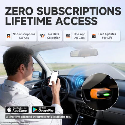 AUTOPHIX 3210Pro Bluetooth OBD2 Scanner with ABS SRS Transmission Live Data | Read and Clear Engine Codes, Customizable HUD Dashboards for iPhone and Android, Lifetime Updates Included, No Subscription