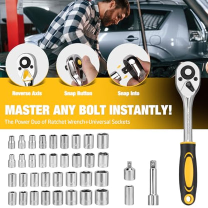 248-Piece Tool Set - General Household Hand Tool Kit with Plastic Toolbox Storage Case for Men, Home Repair, DIY Projects - color: Yellow