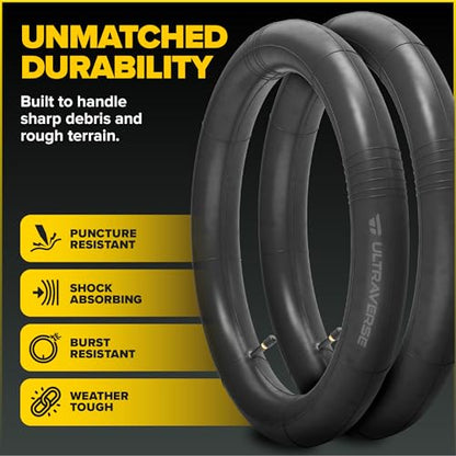 Ultraverse 20x4.0, 24x4.0, 26x4.0, 20x3.0, 26x3.0, 16x4.0/3.0, Inner Tubes | Schrader Valve, Ideal for Mountain Bikes & E-Bikes with Fat Tires, Durable & Reliable 2 Pack with Tire Levers - size: 24 inch x 4.0