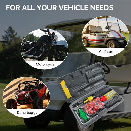 Professional Mushroom Tire Plug Kit –Heavy Duty Tubeless Tire Repair Set for Motorcycles, Cars, Trucks, ATVs & Tractors | Quick & Durable Roadside Flat Fix Solution - color: Black