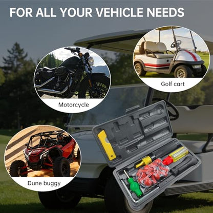Professional Mushroom Tire Plug Kit –Heavy Duty Tubeless Tire Repair Set for Motorcycles, Cars, Trucks, ATVs & Tractors | Quick & Durable Roadside Flat Fix Solution - color: Black