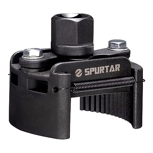 Spurtar Adjustable Oil Filter Wrench 2-3/8 to 3-1/8 inch 60-80mm Universal | Oil Filter Removal Tool 1/2'' Drive Cap Style Oil Filter Tool Fits Small Medium-sized Spin-on Oil Filters UTV JetSkis