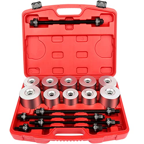 27Pcs Universal Press and Pull Sleeve Kit Bush Bearing Insertion Tool Set Impact Bolt and Nut Set