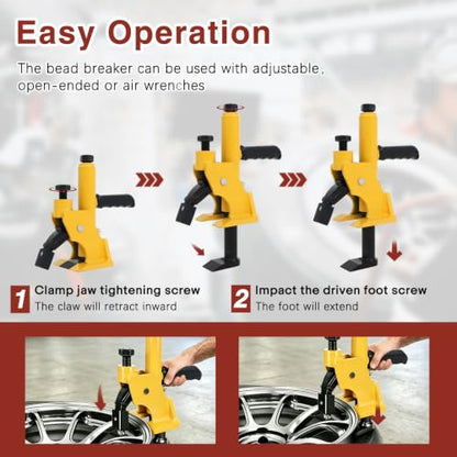 38"-42" Manual Tire Bead Breaker Tire Change Tool with Rubber Pad | All Terrain Vehicle，Easy-Operated，Lightweight and Portable，Fit for 38 and 42 Inches Tires Changer，Yellow - color: Yellow