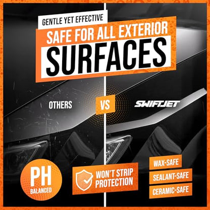 SwiftJet Orange Foam Car Wash Soap – pH Balanced Super Soapy Shampoo & Surface Cleaner – Thick Foaming Suds for Cars, Trucks, SUVs & Boats – Streak-Free Shine, Safe on Wax & Sealant (16 FL OZ) - size: 16 Fl Oz (Pack of 1)