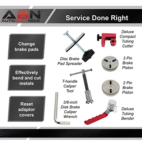 ABN Disc Brake Service Set - 32pc Universal Disc Brake Caliper Compression Tool Set for Pad Piston and Line Adjustment