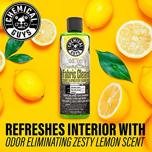 Chemical Guys, Foaming Citrus Fabric & Carpet Cleaner, Seats & Mats, 16 oz | High-foam cleaner lifts coffee, soda and food stains and odors from seats, carpet and floor mats, citrus scent - size: 16 Fl Oz (Pack of 1)