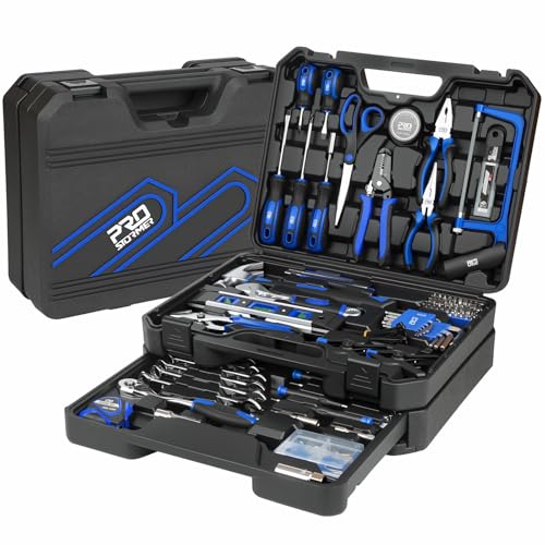 Prostormer 269-Piece Tool Set, Complete Tool Kit for Home, Auto and Mechanics Repair, General Household Hand Tool Box with Drawer for Men & Women (Blue) - color: Blue