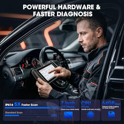 XTOOL IP616 V2.0 Bidirectional Scan Tool, No Subscription Fee, AI-Assisted Full System OBD2 Scanner Diagnostic Tool, 34+ Resets, Active Test, EPB, Injector Test, CAN FD & DoIP, FCA