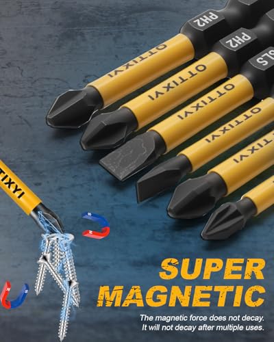 Magnetic Screwdriver Bit Set, 10 PCS, 2 in, 1/4 in Hex, PH/PZ/SL | S2 steel. Phillips PH1, PH2 x2, PH3. Pozidriv PZ1-PZ3. Slotted flat head SL4-SL6. Hex shank for power drills/impact drivers - style: 10 PCS, 2 in, PH/PZ/SL