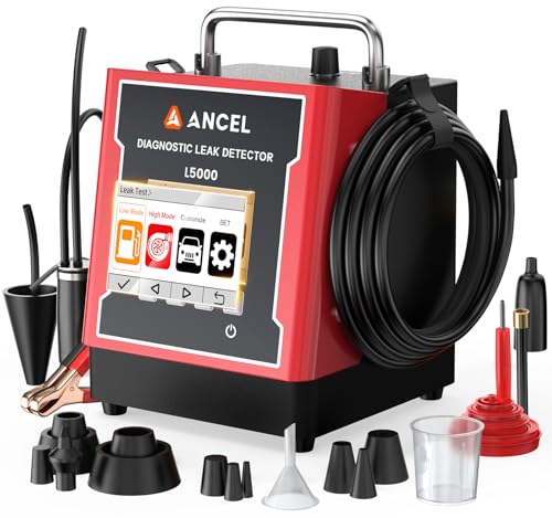 ANCEL L5000 Classic Automotive Smoke Machine with Built-in Air Pump, Adjustable 0.4–20 PSI Pressure, LCD Screen, Smoke Diagnostic Leak Detector for EVAP, Intake, Exhaust, Turbo & Cooling Systems - color: Black