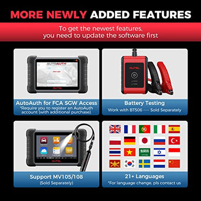 Autel MaxiCOM MK808S-TS Scanner, Complete TPMS Check/Activate/Relearn Tool, Same as MX808S-TS MK808Z-TS, 28+Service, BT Full System Scan, Bidirectional, FCA AutoAuth,Upgrade of MK808BT PRO MK808S
