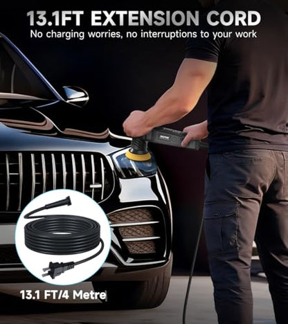 ZOTA Mini Buffer Polisher,2"/3"-8mm Random Orbital polisher,Lightweight Professional Small Polisher for Car Detailing(Black) - color: Black