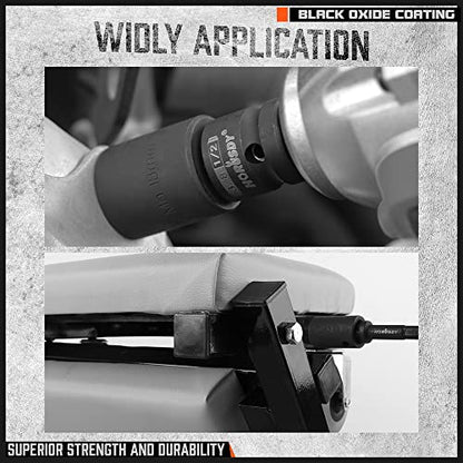 HORUSDY 7 Piece Impact Sockets Adapter Set, Hex Shank Socket to Drill Adapter 1/4" 3/8" 1/2", Cr-V Steel Impact Driver Wrench Socket Reducer Set - style: 7-PCS Adapter Set