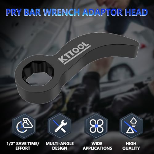 Pry Bar Wrench Adaptor Head, Crowbar Adapter Head Tool, Half Shaft Removal Car Repairing Tools 1/2" Drive - color: 1/2