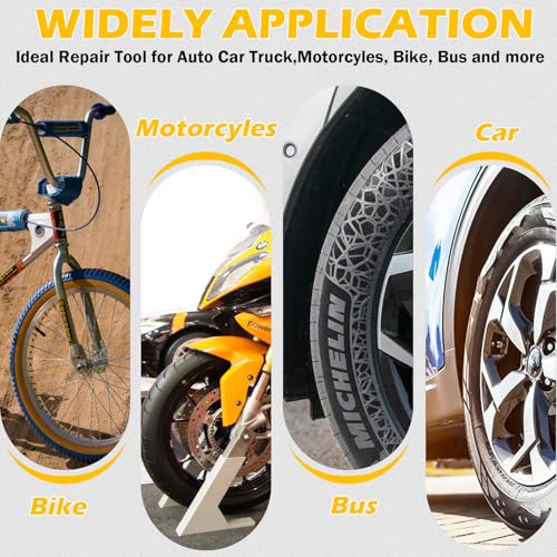 Kefly Air Tire Repair Kits, Wheel Polish Patch Tools, Includes 2500RPM Low Speed Air Tire Buffer, Tire Inner Liner Scrapper, Patch Roller, Tungsten Steel Buffing Wheel, and Precision Accessories