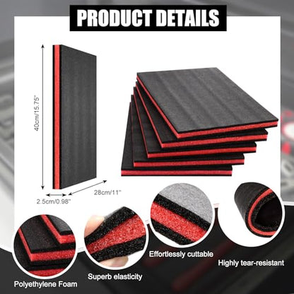 5 pcs Tool Box Foam 17.3x12x1 inch Tool Inserts for Cases Foam Sheets Box Organizer for Toolbox Cabinet Chest Drawer Storage Craft - size: 15.75x11x0.98inch