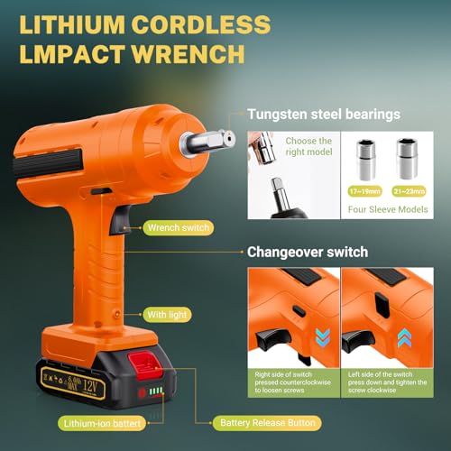 E-HEELP 5 ton Cordless Electric car Jack kit with Hydraulic Lift,Lithium Battery & Double Cylinder air Pump & LCD Touch Screen - Portable car Jack and Stand kit Includes Impact Wrench