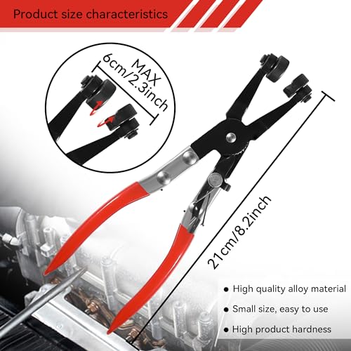 3 Pcs Hose Clamp Pliers Set, Hose Clamp Removal Tool | for Automotive Radiator, with Long Reach Wire Spring Hose Clamp Pliers, Angled Spring Clamp Plier, Flat Band Plier