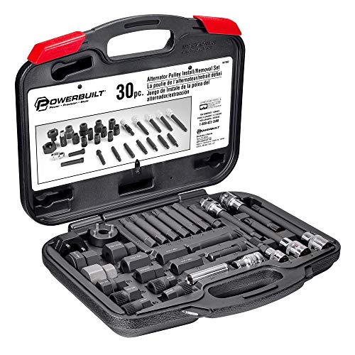 Powerbuilt Alternator Puller Kit, Specialty Tools Car Engine & Vehicle Drive Trains, Steering Pulley Installer, Spline Adapters, 30 Piece 647882 - style: 30 Piece